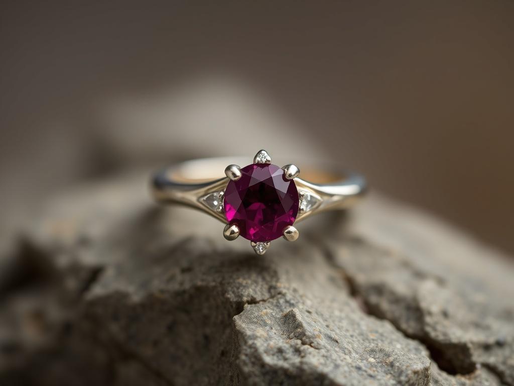 natural ring with a ruby natural ring with a rubyфото